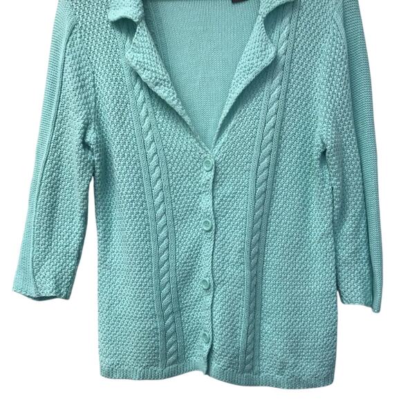 Hearher B Sweater Womens Medium Cardigan Blue - Picture 3 of 6